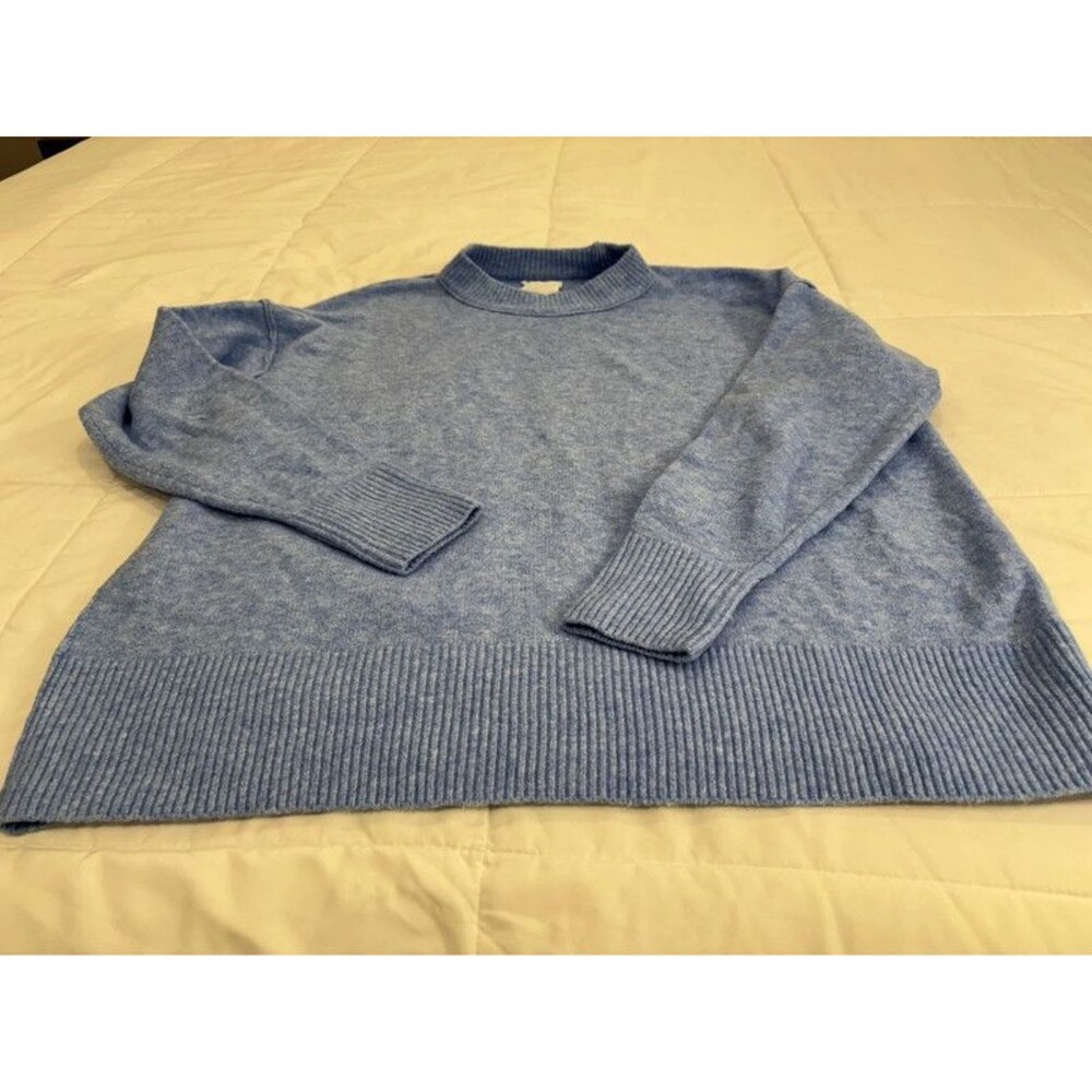 Ladies Oversized Aerie Light Blue XS Cropped Mockneck Sweater